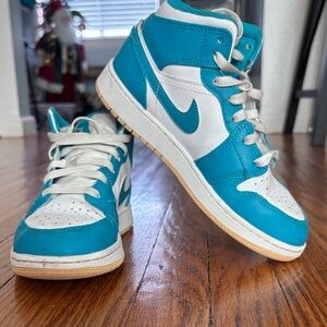 Jordan Kids Teal and White Sneakers